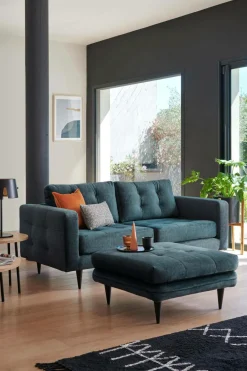 Canapés Fixes>Camif Canapé velours capitonné Odin - Gris