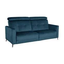 Canapés Fixes>Camif Canapé velours Cheverny - - 3 places Bleu Canard