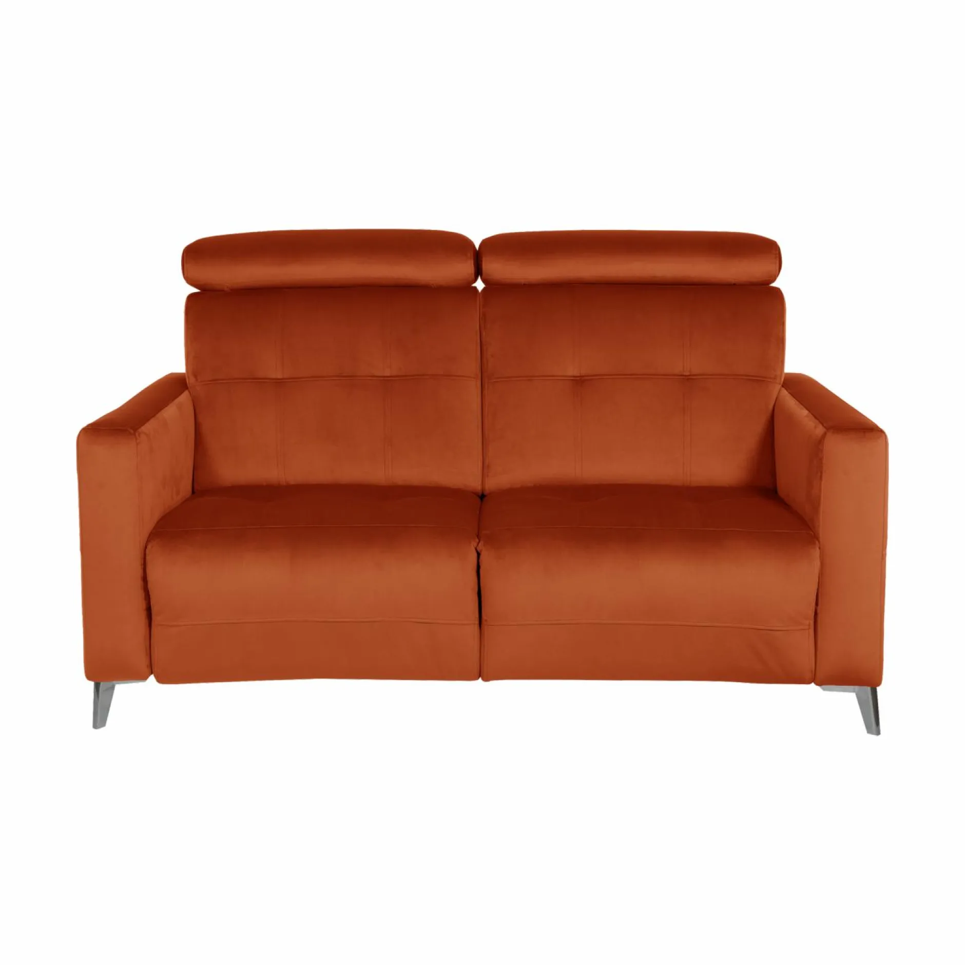 Canapés Fixes>Camif Canapé velours Cheverny - - Grand 2 places Rouille