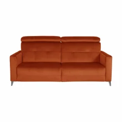 Canapés Fixes>Camif Canapé velours Cheverny - - 3 places Rouille