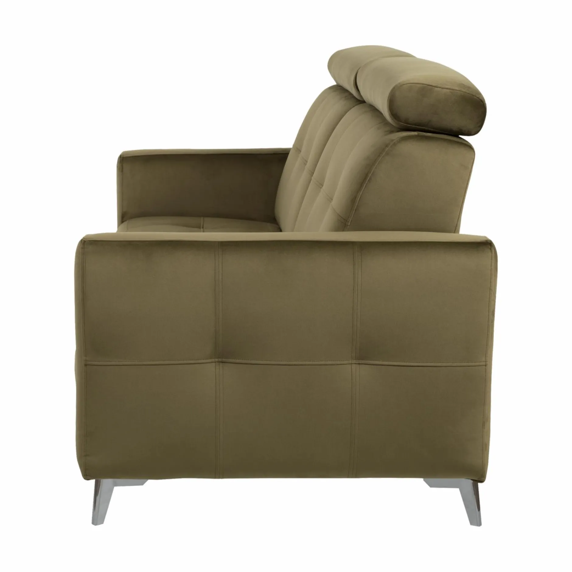 Canapés Fixes>Camif Canapé velours Cheverny - - 3 places Vert Kaki