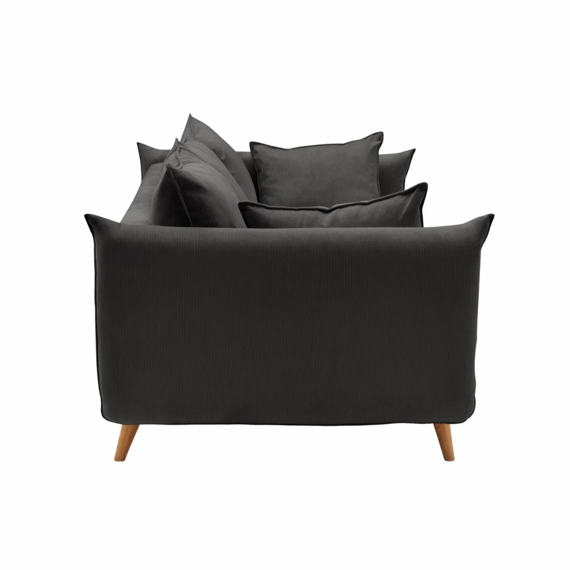 Canapés Droits|Canapés Fixes>Camif Canapé velours côtelé Orion - - 3 places Anthracite