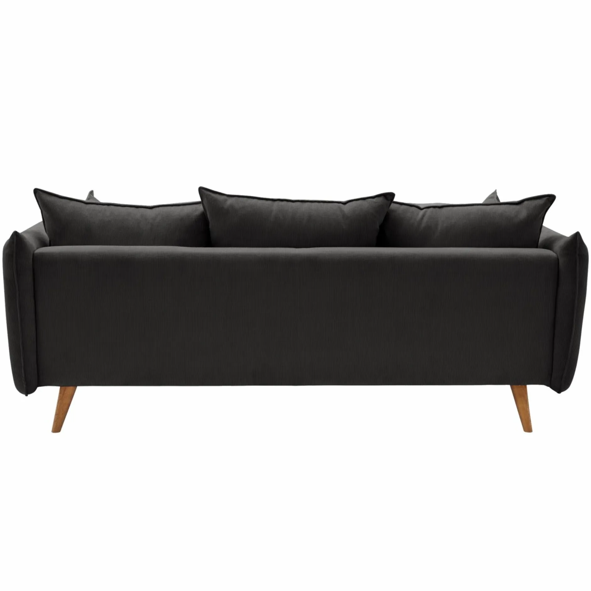 Canapés Droits|Canapés Fixes>Camif Canapé velours côtelé Orion - - 3 places Anthracite