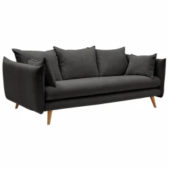 Canapés Droits|Canapés Fixes>Camif Canapé velours côtelé Orion - - 4 places Anthracite