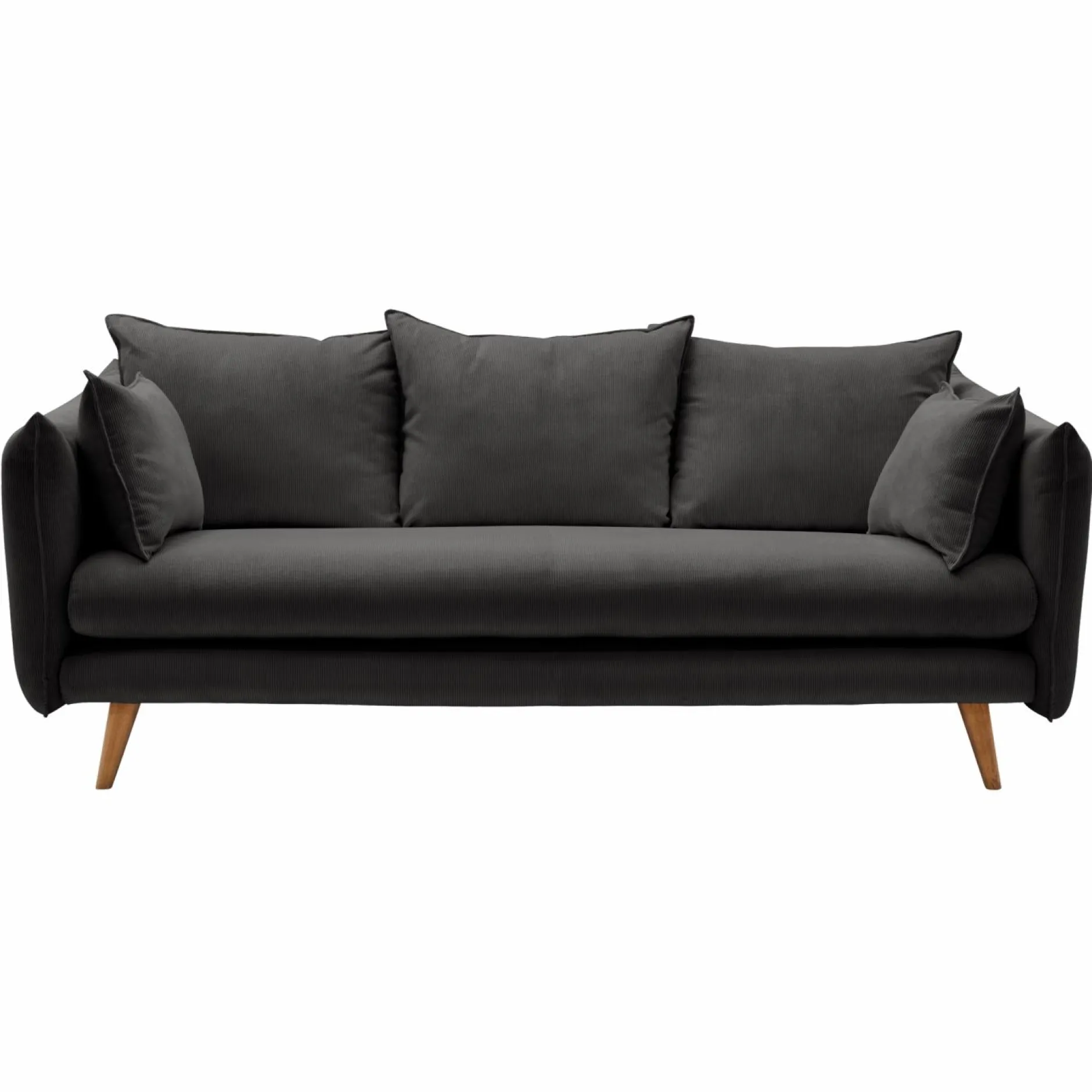 Canapés Droits|Canapés Fixes>Camif Canapé velours côtelé Orion - - 4 places Anthracite