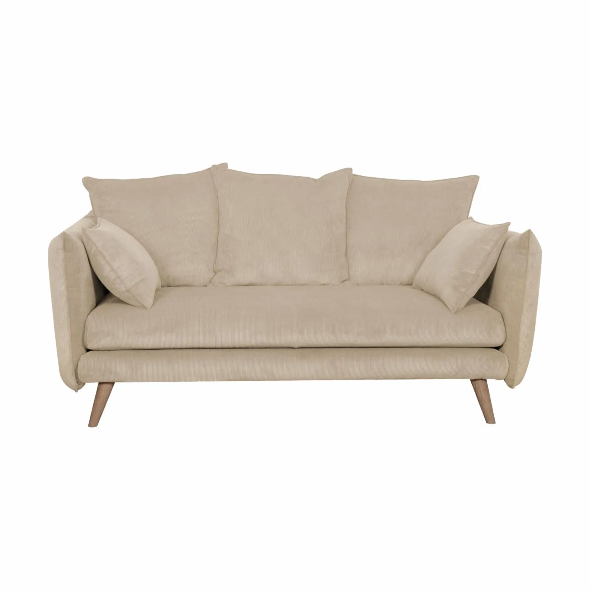 Canapés Droits|Canapés Fixes>Camif Canapé velours côtelé Orion - - 2 places Beige