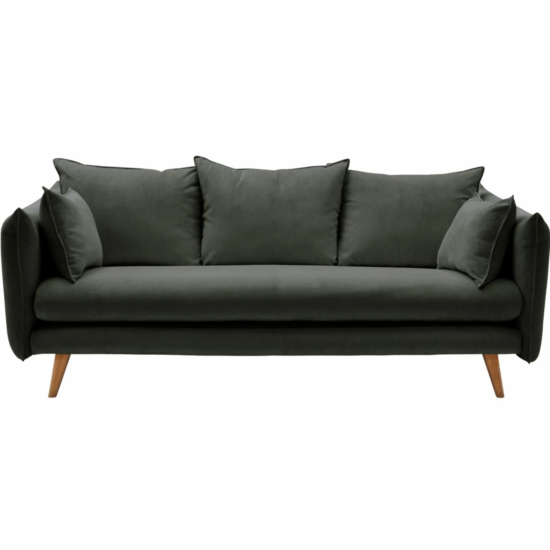 Canapés Fixes|Canapés Droits>Camif Canapé velours côtelé Orion - - 4 places Vert Cèdre