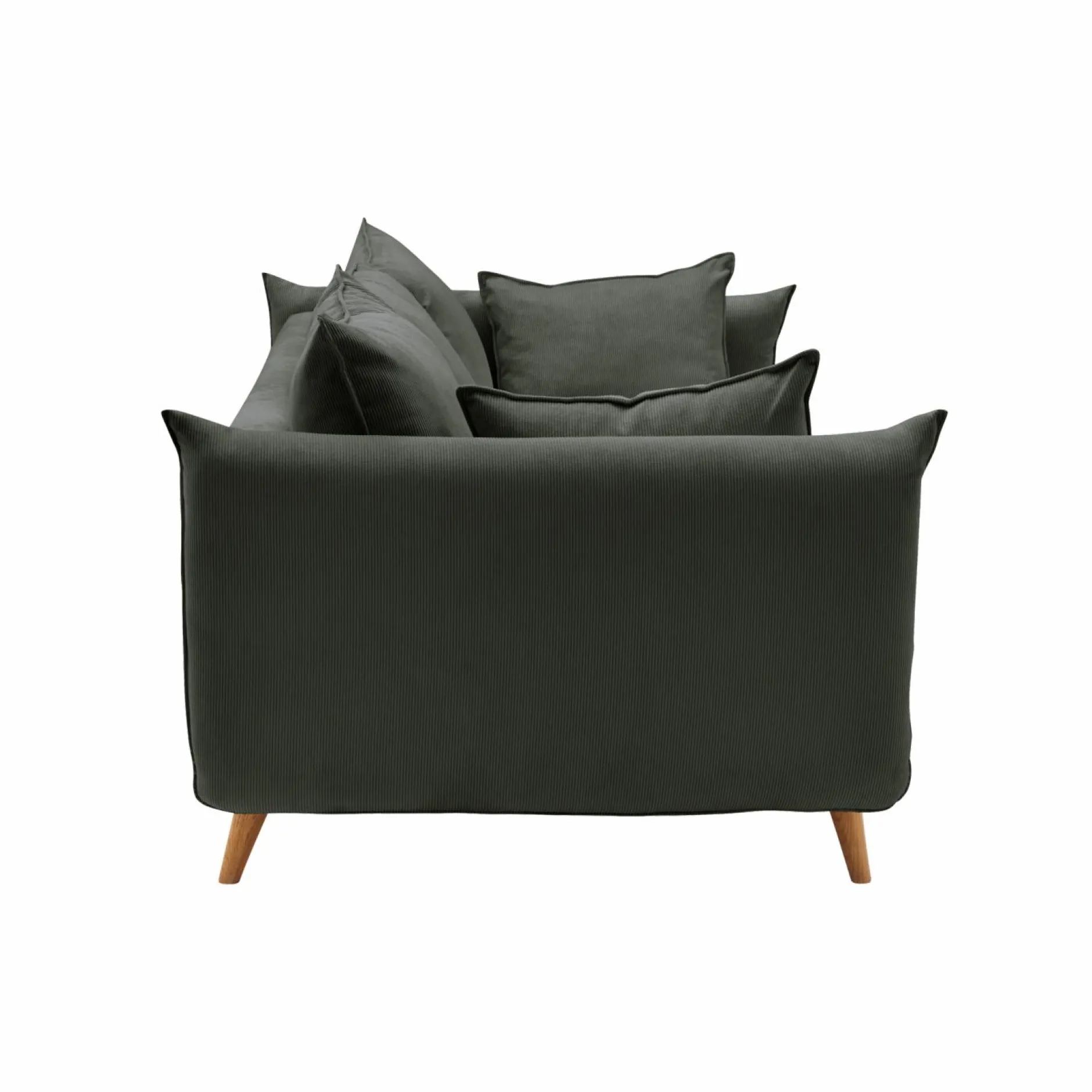 Canapés Fixes|Canapés Droits>Camif Canapé velours côtelé Orion - - 4 places Vert Cèdre