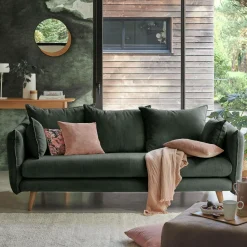 Canapés Droits|Canapés Fixes>Camif Canapé velours côtelé Orion - - 2 places Vert Cèdre