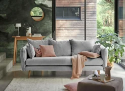 Canapés Droits|Canapés Fixes>Camif Canapé velours côtelé Orion - - 3 places Gris