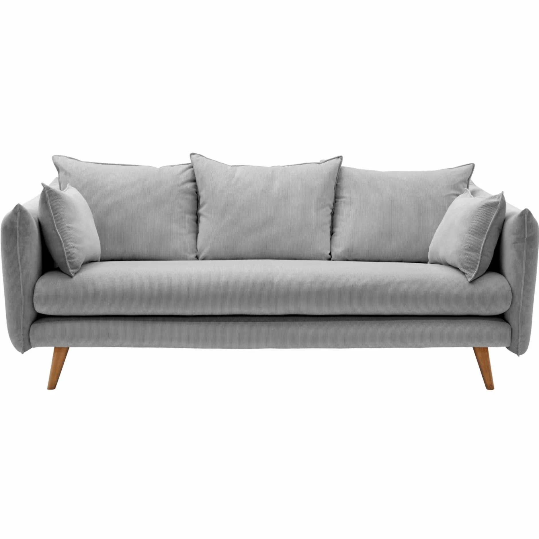 Canapés Droits|Canapés Fixes>Camif Canapé velours côtelé Orion - - 3 places Gris