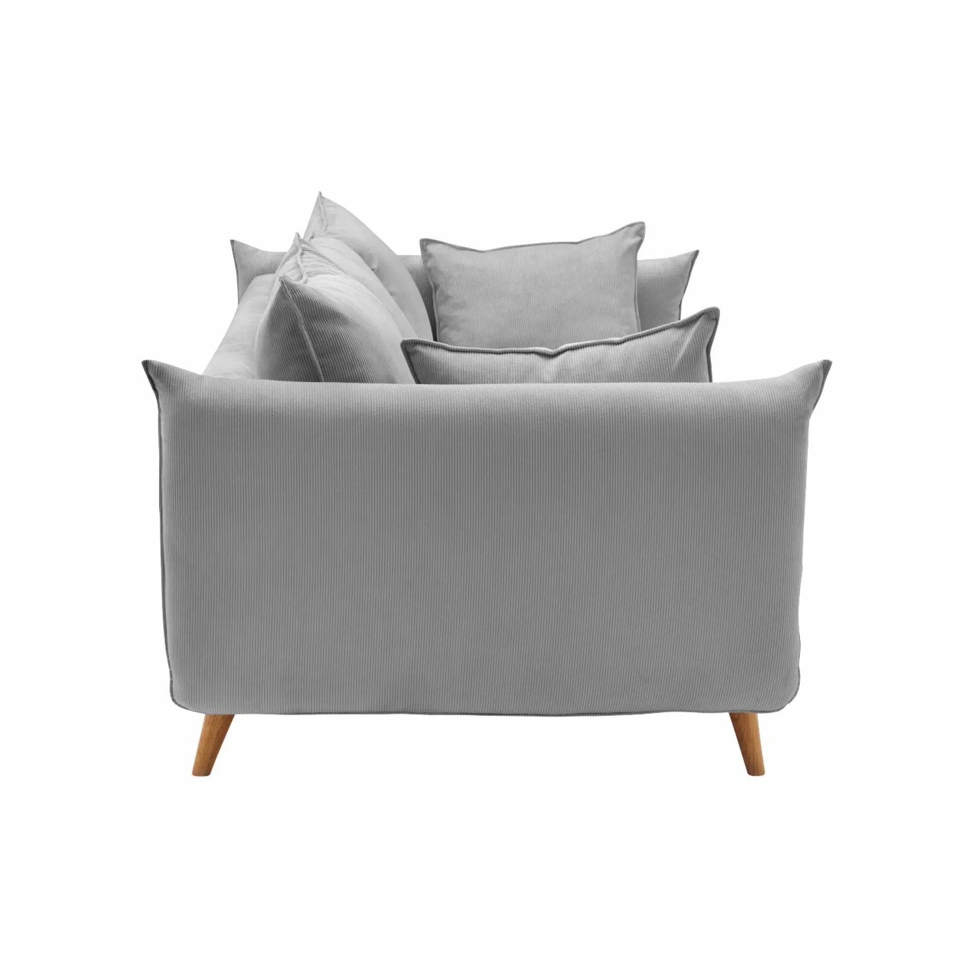 Canapés Droits|Canapés Fixes>Camif Canapé velours côtelé Orion - - 3 places Gris