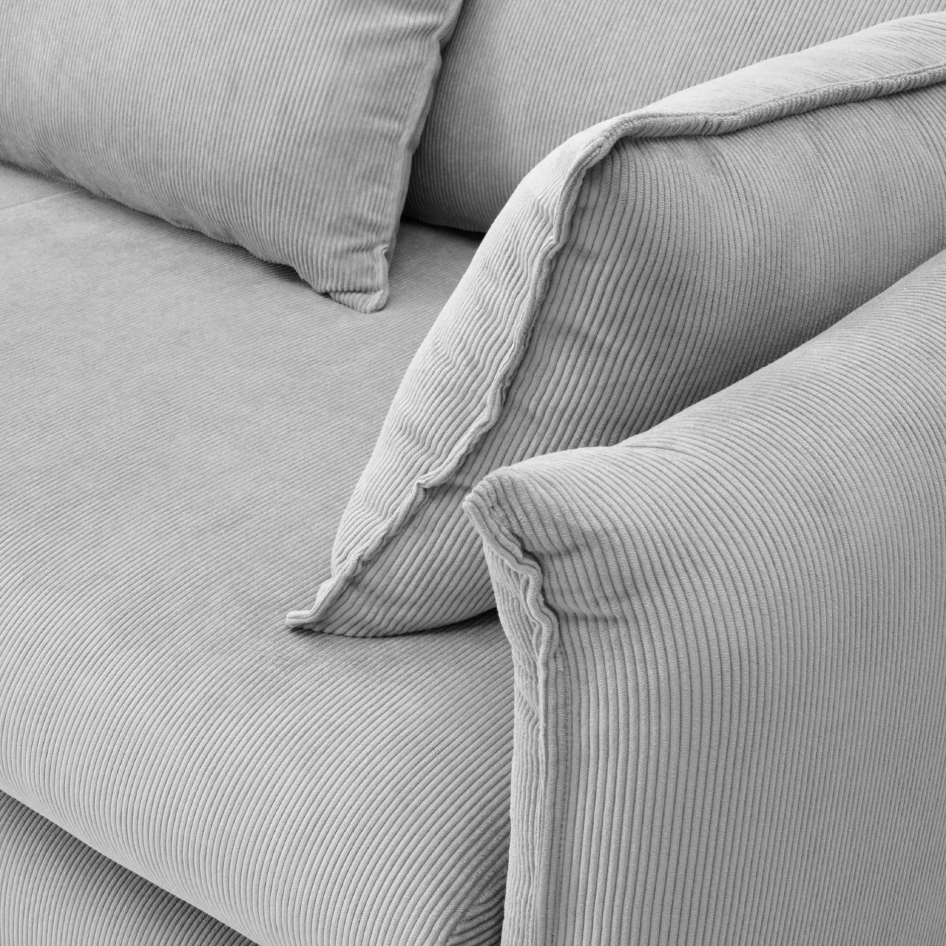 Canapés Droits|Canapés Fixes>Camif Canapé velours côtelé Orion - - 3 places Gris