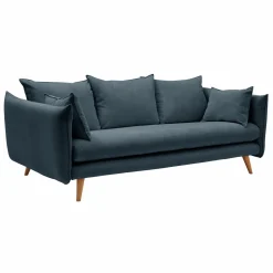 Canapés Droits|Canapés Fixes>Camif Canapé velours côtelé Orion - - 4 places Bleu Prusse