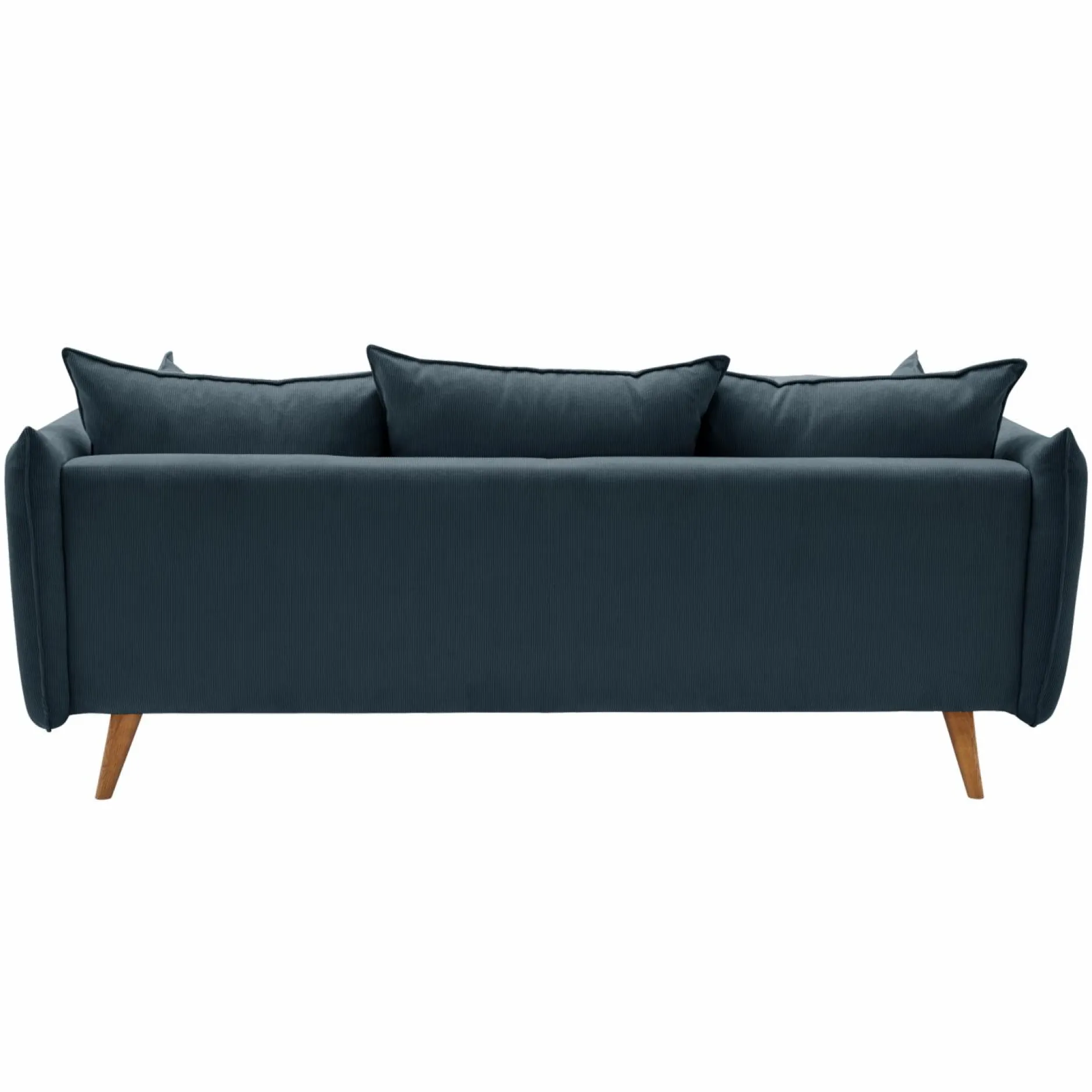 Canapés Droits|Canapés Fixes>Camif Canapé velours côtelé Orion - - 4 places Bleu Prusse