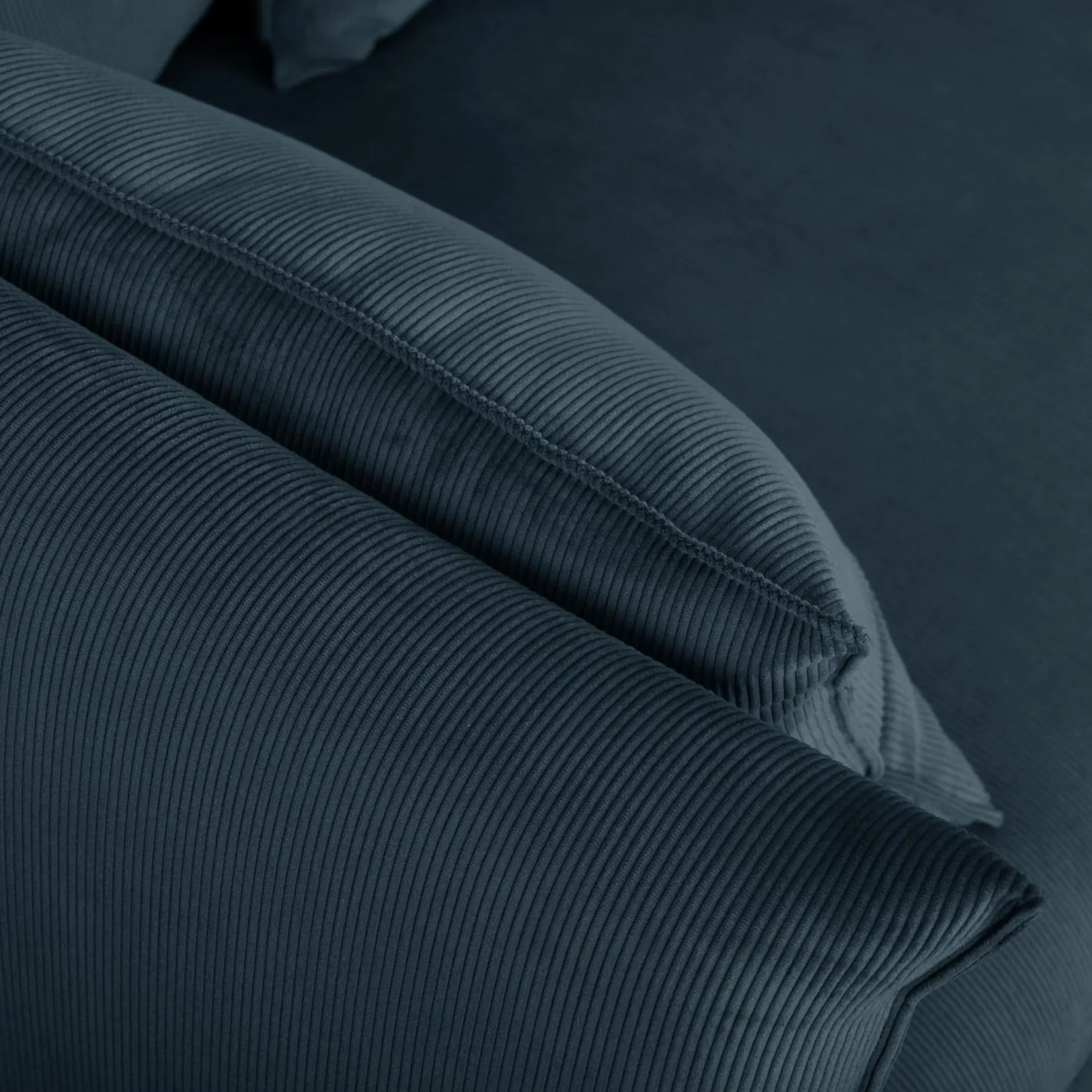 Canapés Droits|Canapés Fixes>Camif Canapé velours côtelé Orion - - 4 places Bleu Prusse