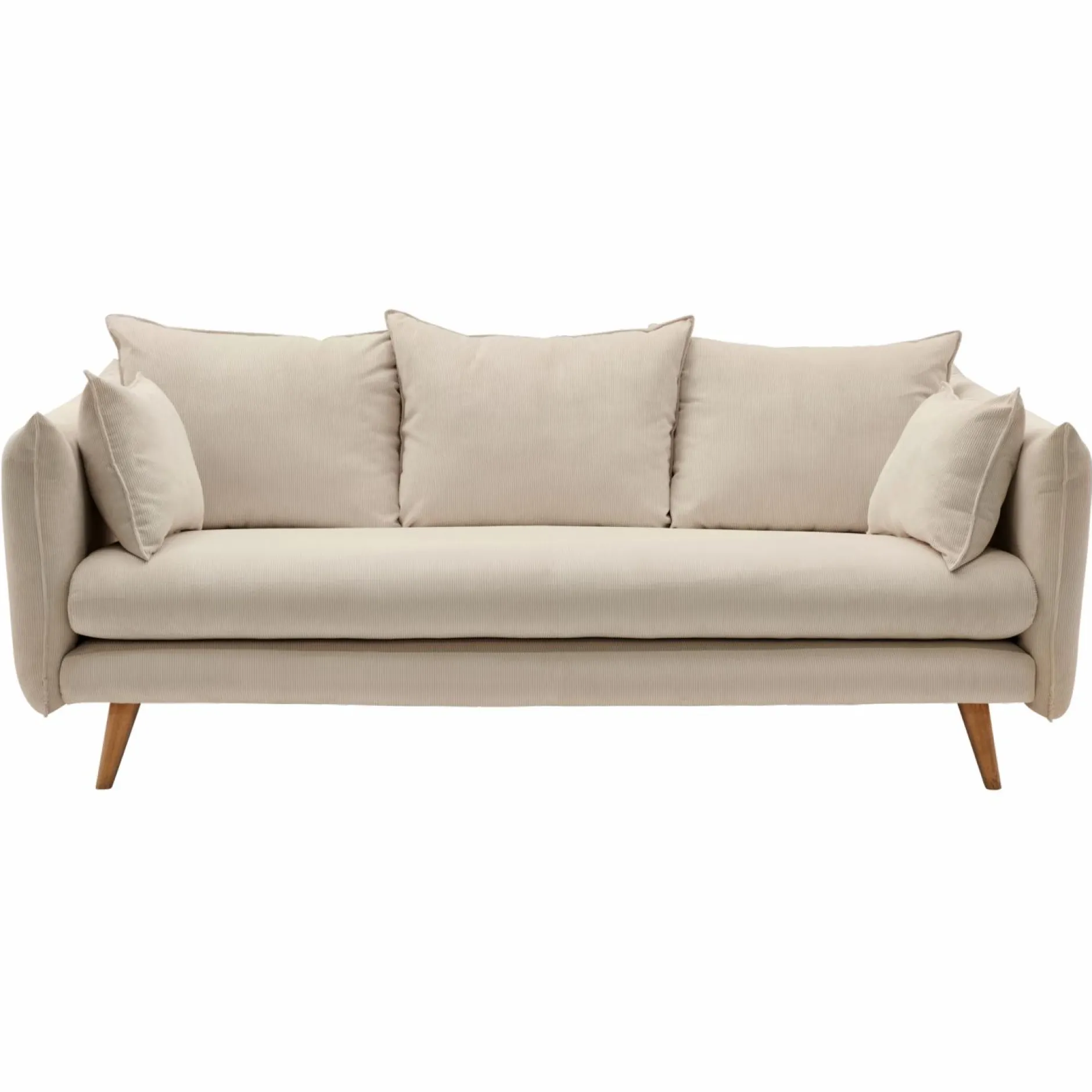 Canapés Droits|Canapés Fixes>Camif Canapé velours côtelé Orion - - 4 places Beige