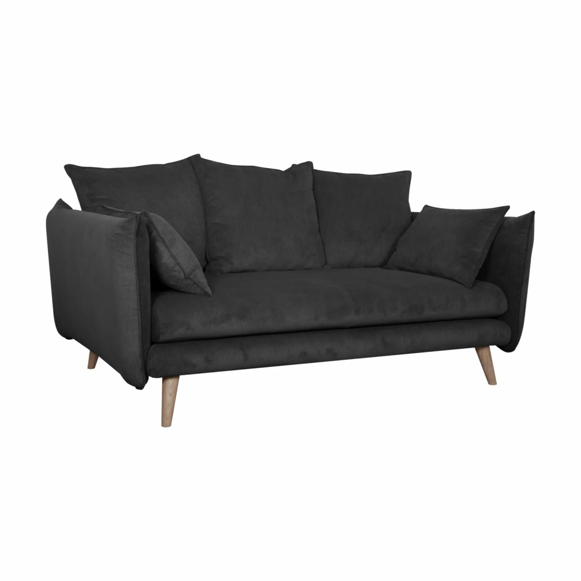 Canapés Droits|Canapés Fixes>Camif Canapé velours côtelé Orion - - 2 places Anthracite