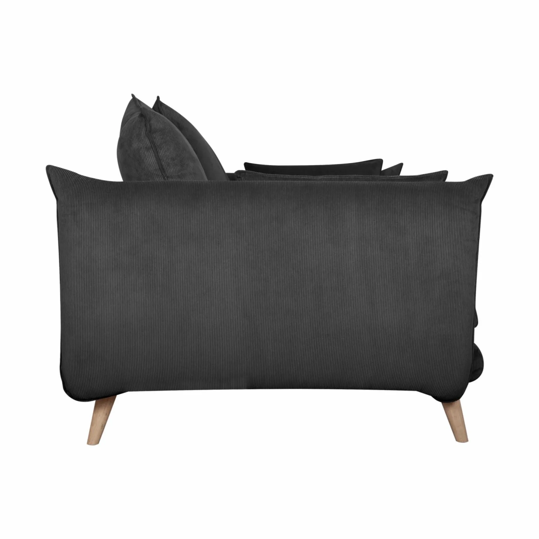 Canapés Droits|Canapés Fixes>Camif Canapé velours côtelé Orion - - 2 places Anthracite