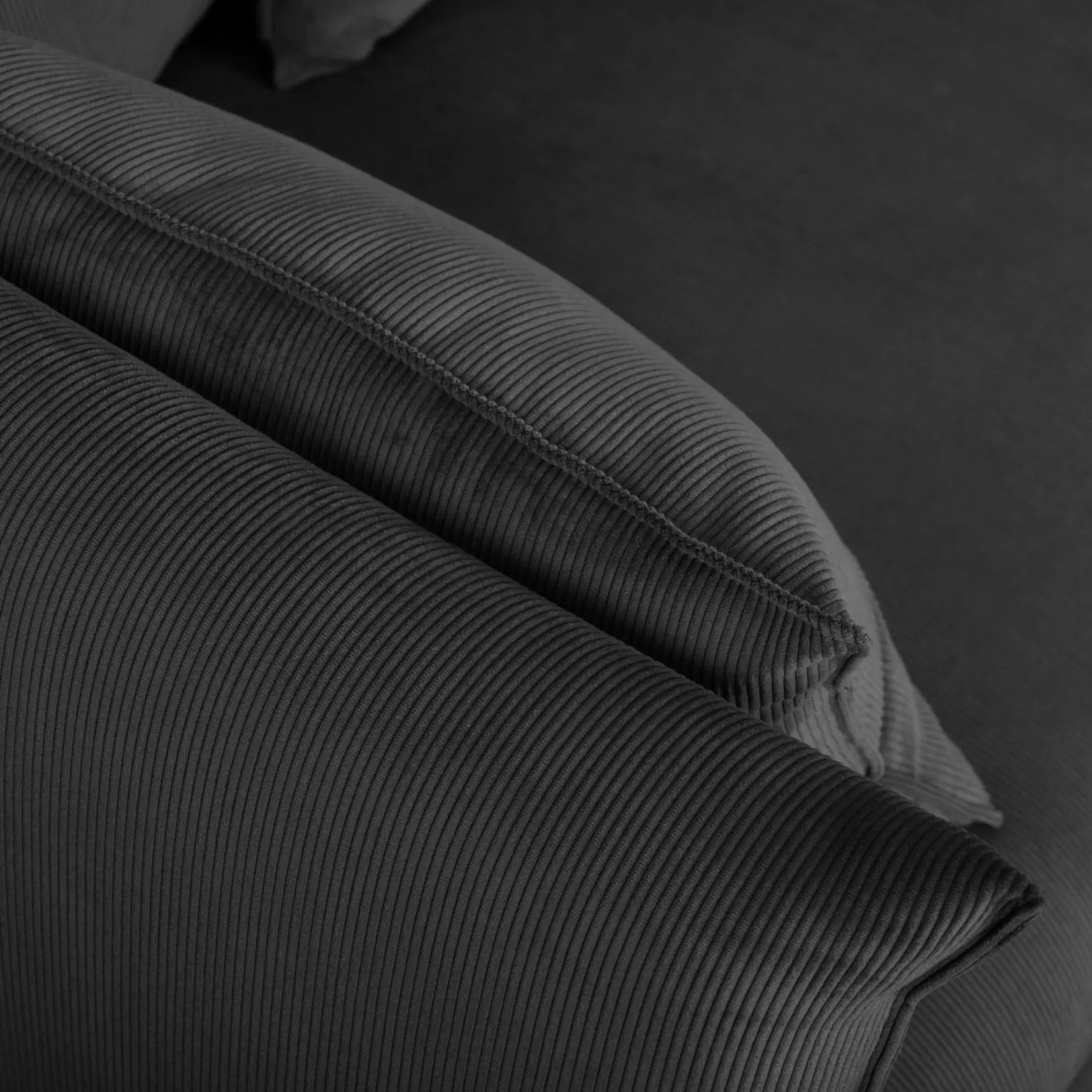 Canapés Droits|Canapés Fixes>Camif Canapé velours côtelé Orion - - 2 places Anthracite