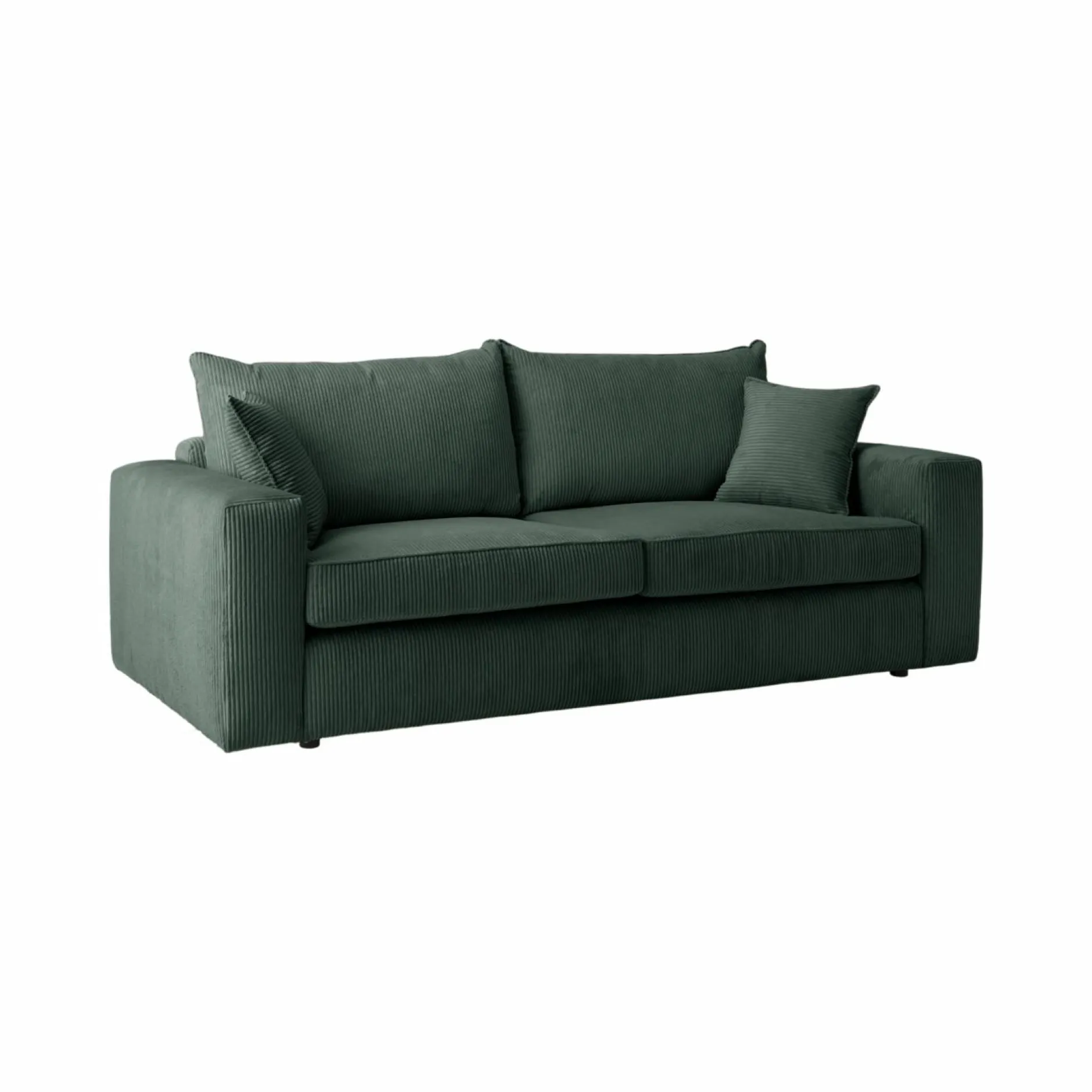 Canapés Droits|Canapés Fixes>Camif Canapé velours côtelé Otto - - 3 places Vert
