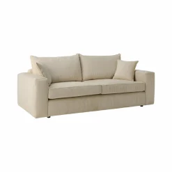Canapés Fixes|Canapés Droits>Camif Canapé velours côtelé Otto - - 2 places Beige