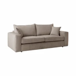Canapés Fixes|Canapés Droits>Camif Canapé velours côtelé Otto - - 2 places Taupe
