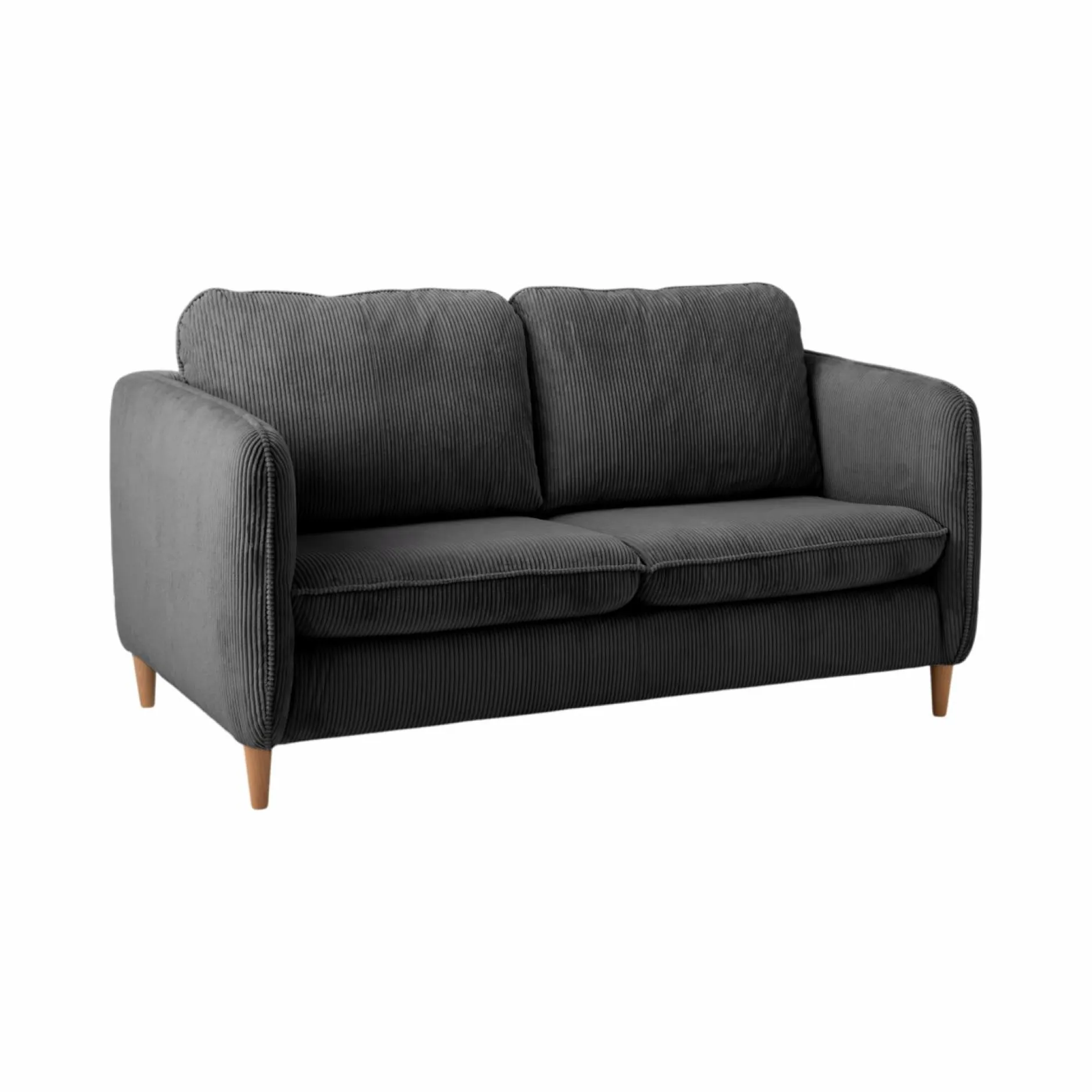 Canapés Fixes>Camif Canapé velours côtelé Portimo - - 2 places Gris