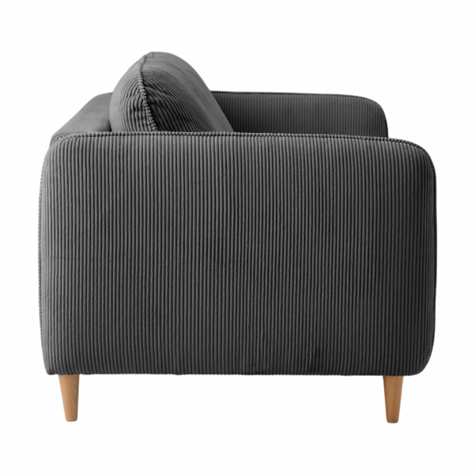 Canapés Fixes>Camif Canapé velours côtelé Portimo - - 2 places Gris