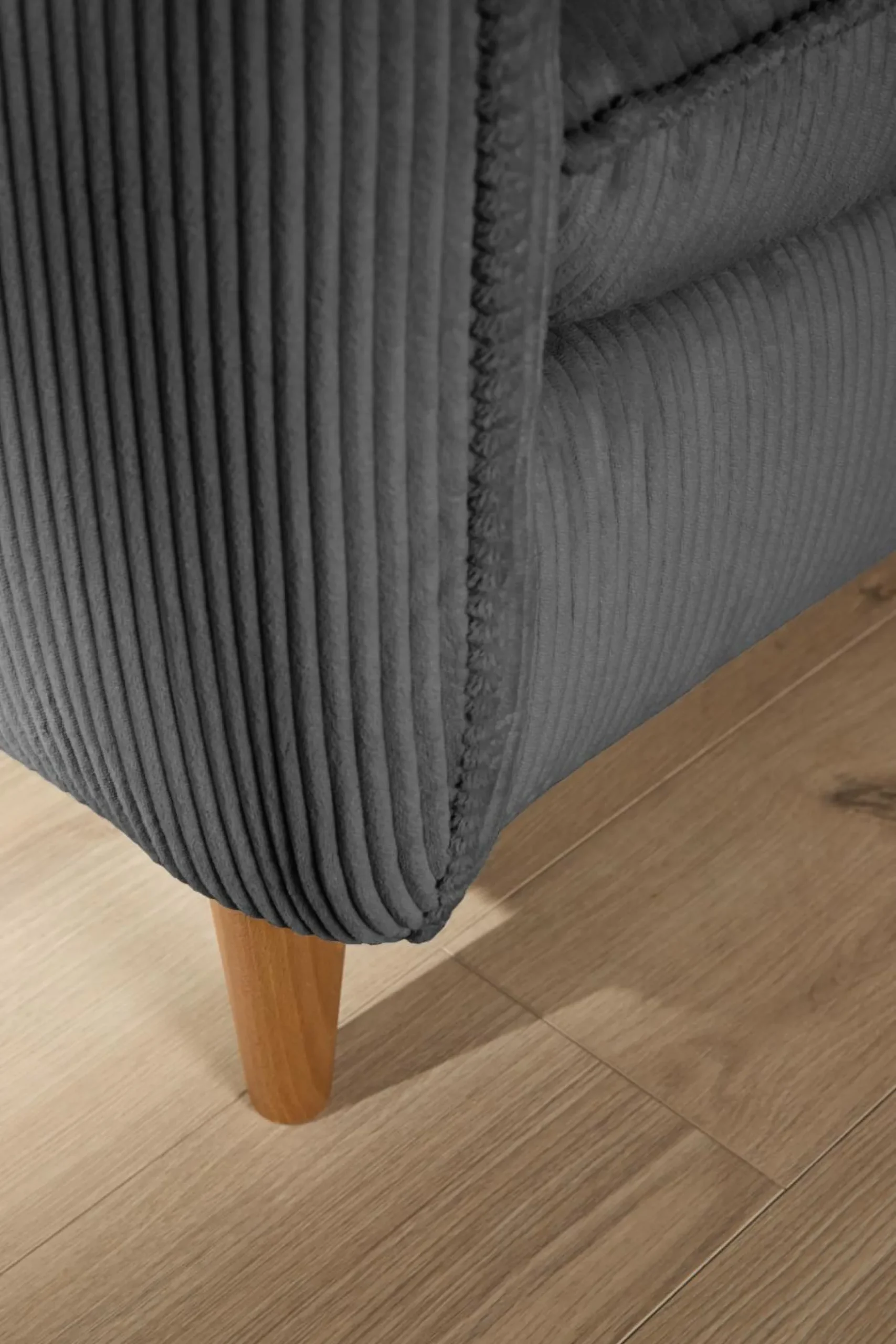 Canapés Fixes>Camif Canapé velours côtelé Portimo - - 2 places Gris