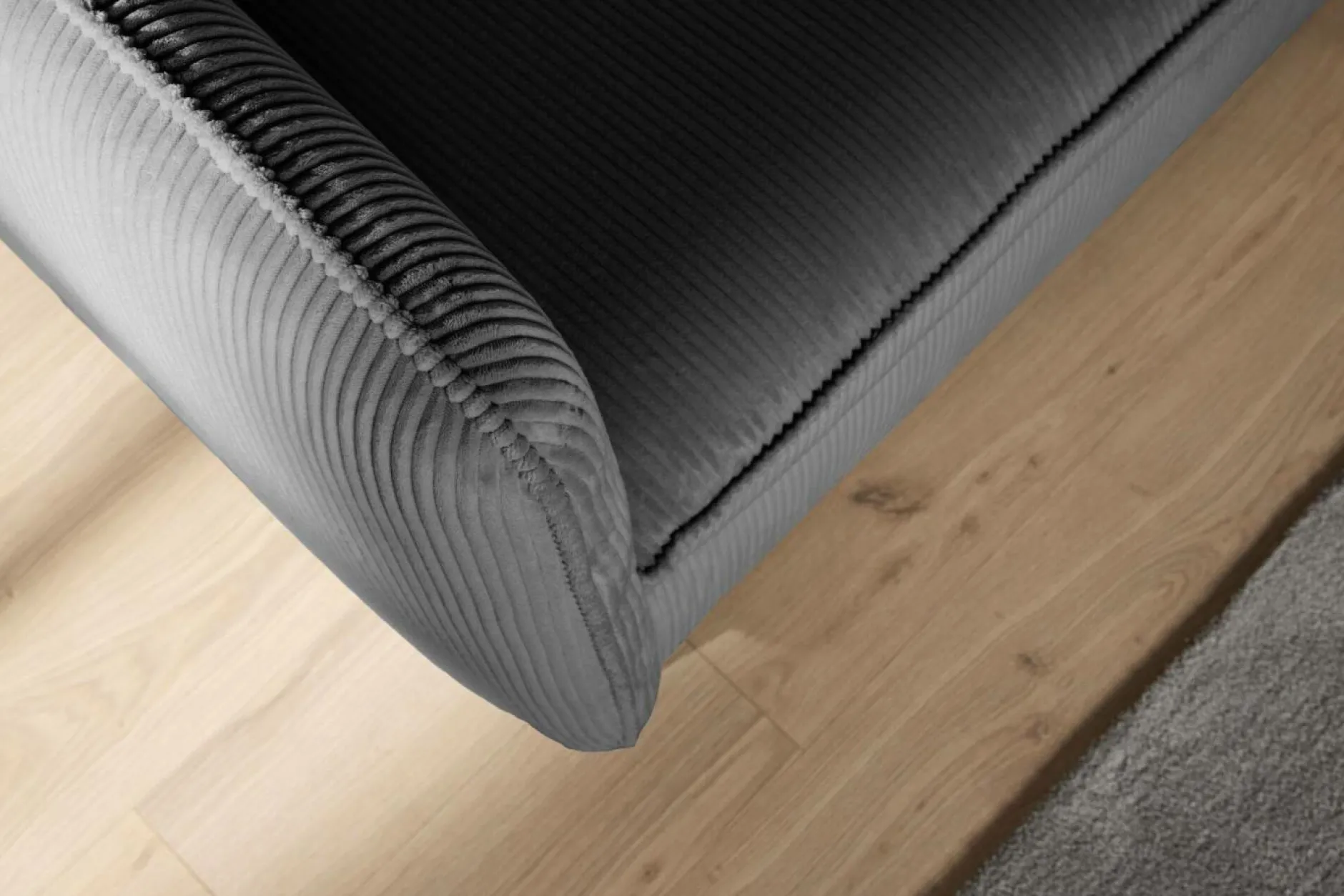 Canapés Fixes>Camif Canapé velours côtelé Portimo - - 2 places Gris