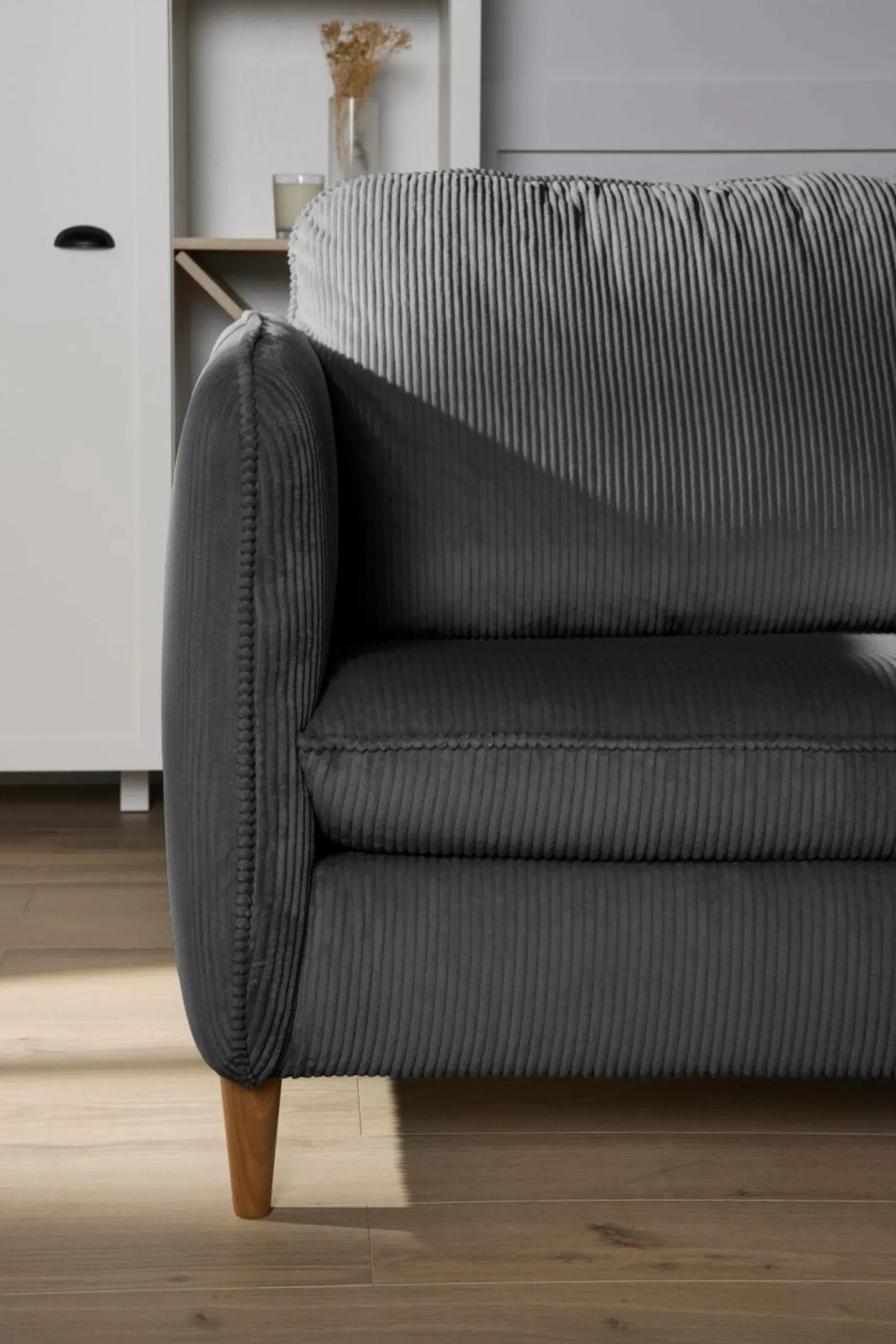 Canapés Fixes>Camif Canapé velours côtelé Portimo - - 2 places Gris