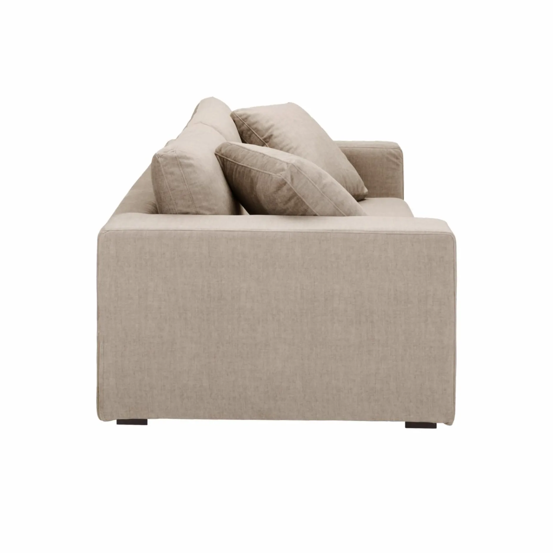 Canapés Droits|Canapés Fixes>Camif Canapé velours Maé - - 4 places Beige