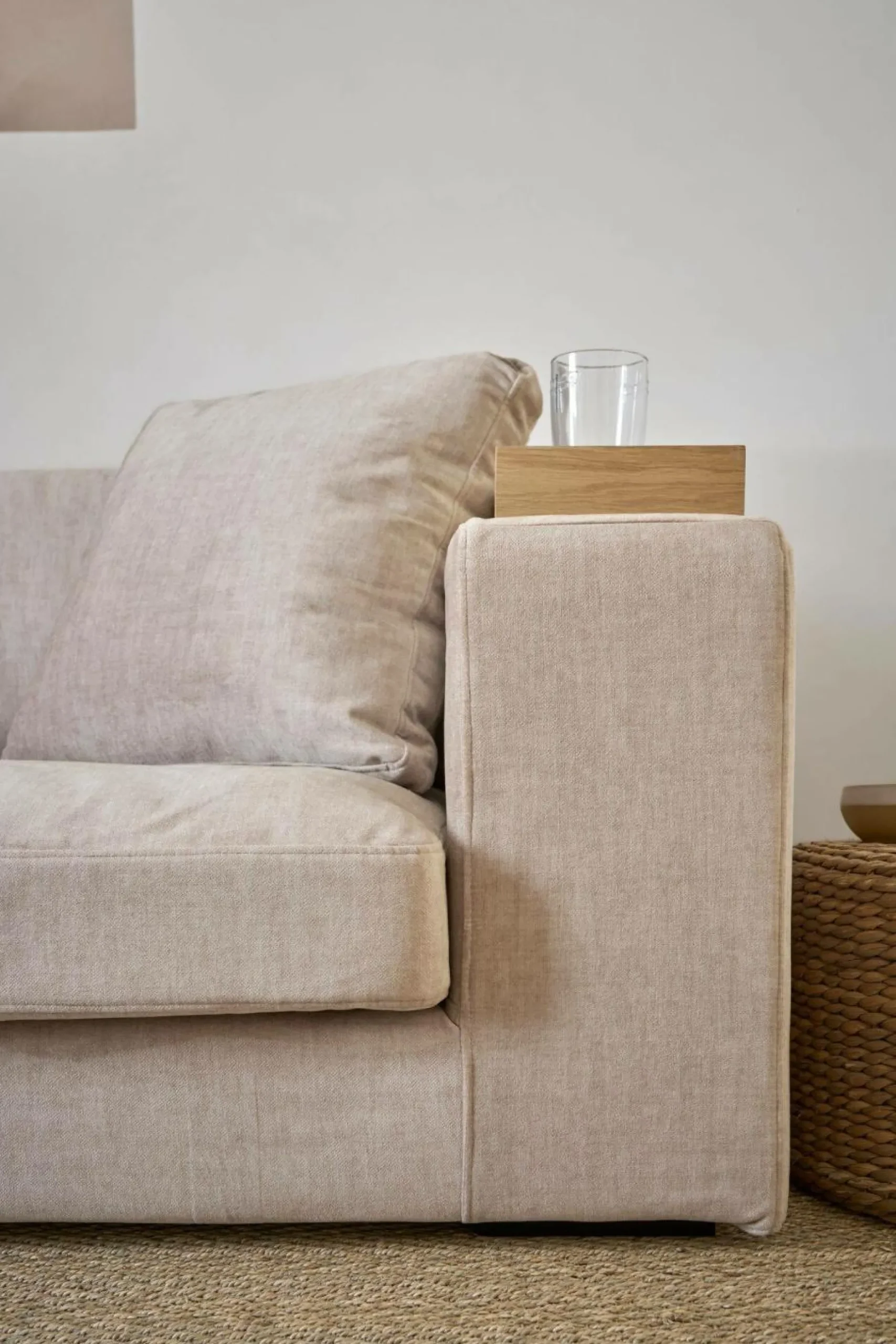 Canapés Droits|Canapés Fixes>Camif Canapé velours Maé - - 4 places Beige