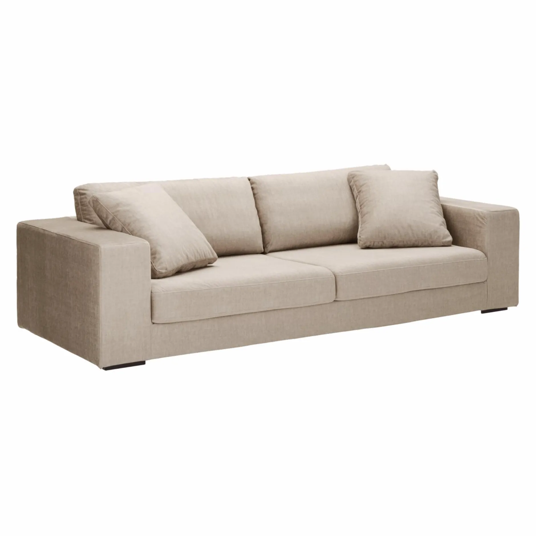 Canapés Fixes|Canapés Droits>Camif Canapé velours Maé - - 5 places Beige