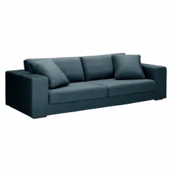 Canapés Droits|Canapés Fixes>Camif Canapé velours Maé - - 4 places Bleu Océan
