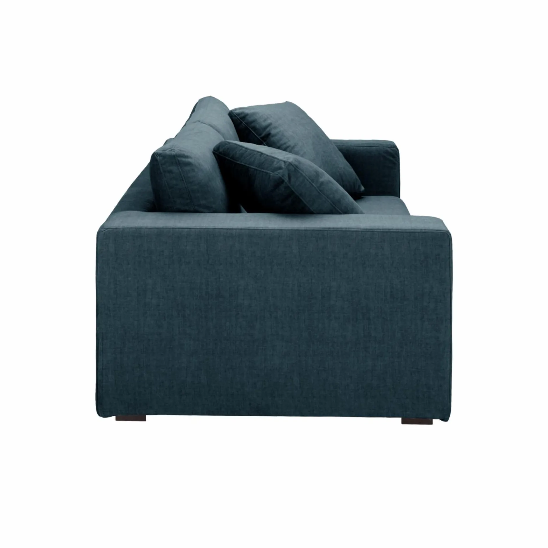 Canapés Droits|Canapés Fixes>Camif Canapé velours Maé - - 5 places Bleu Océan