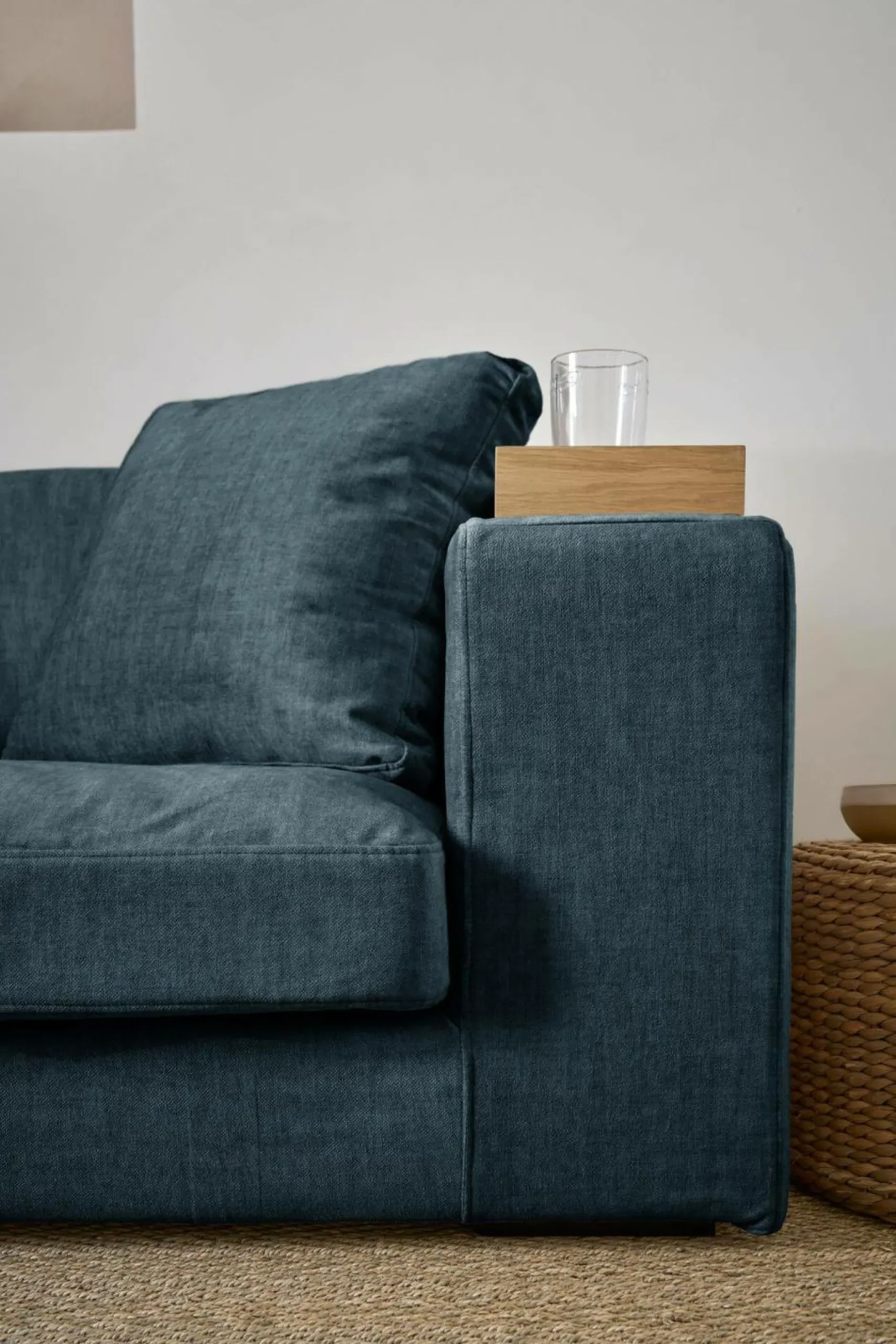 Canapés Droits|Canapés Fixes>Camif Canapé velours Maé - - 5 places Bleu Océan