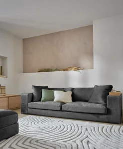 Canapés Droits|Canapés Fixes>Camif Canapé velours Maé - - 4 places Gris