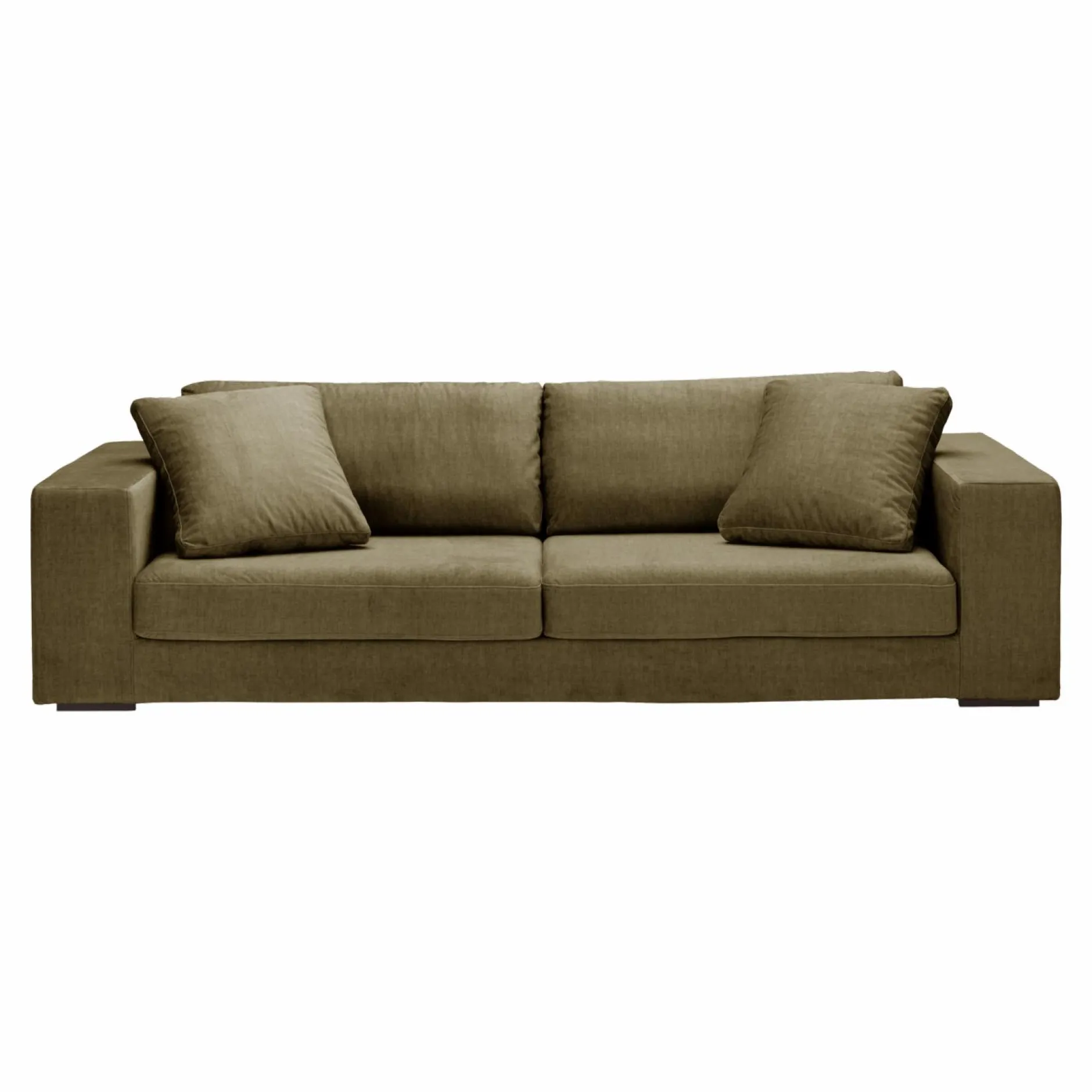 Canapés Droits|Canapés Fixes>Camif Canapé velours Maé - - 5 places Olive