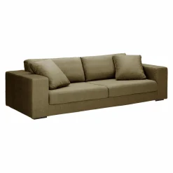 Canapés Droits|Canapés Fixes>Camif Canapé velours Maé - - 4 places Olive