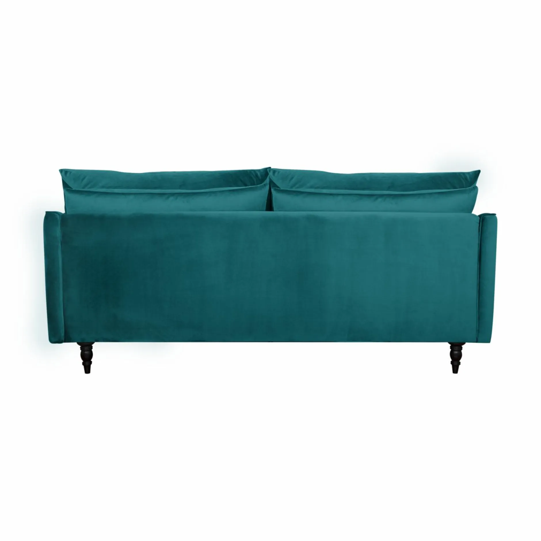 Canapés Droits|Canapés Fixes>Camif Canapé velours Olie - - 4 places Bleu paon