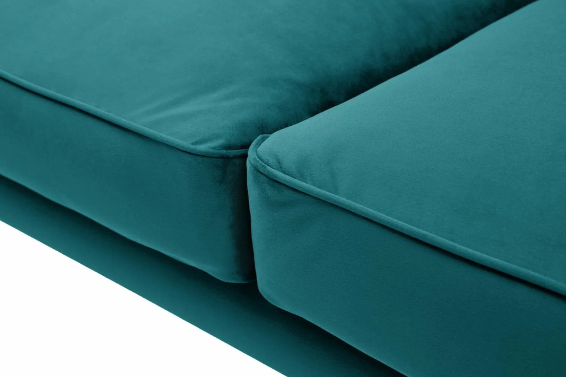 Canapés Droits|Canapés Fixes>Camif Canapé velours Olie - - 4 places Bleu paon