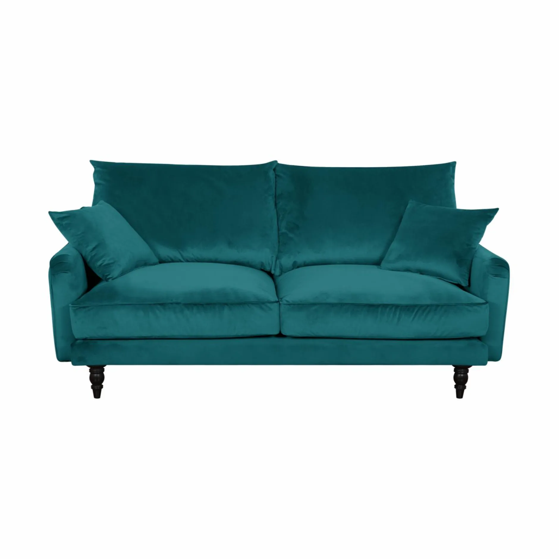 Canapés Droits|Canapés Fixes>Camif Canapé velours Olie - - 3 places Bleu paon