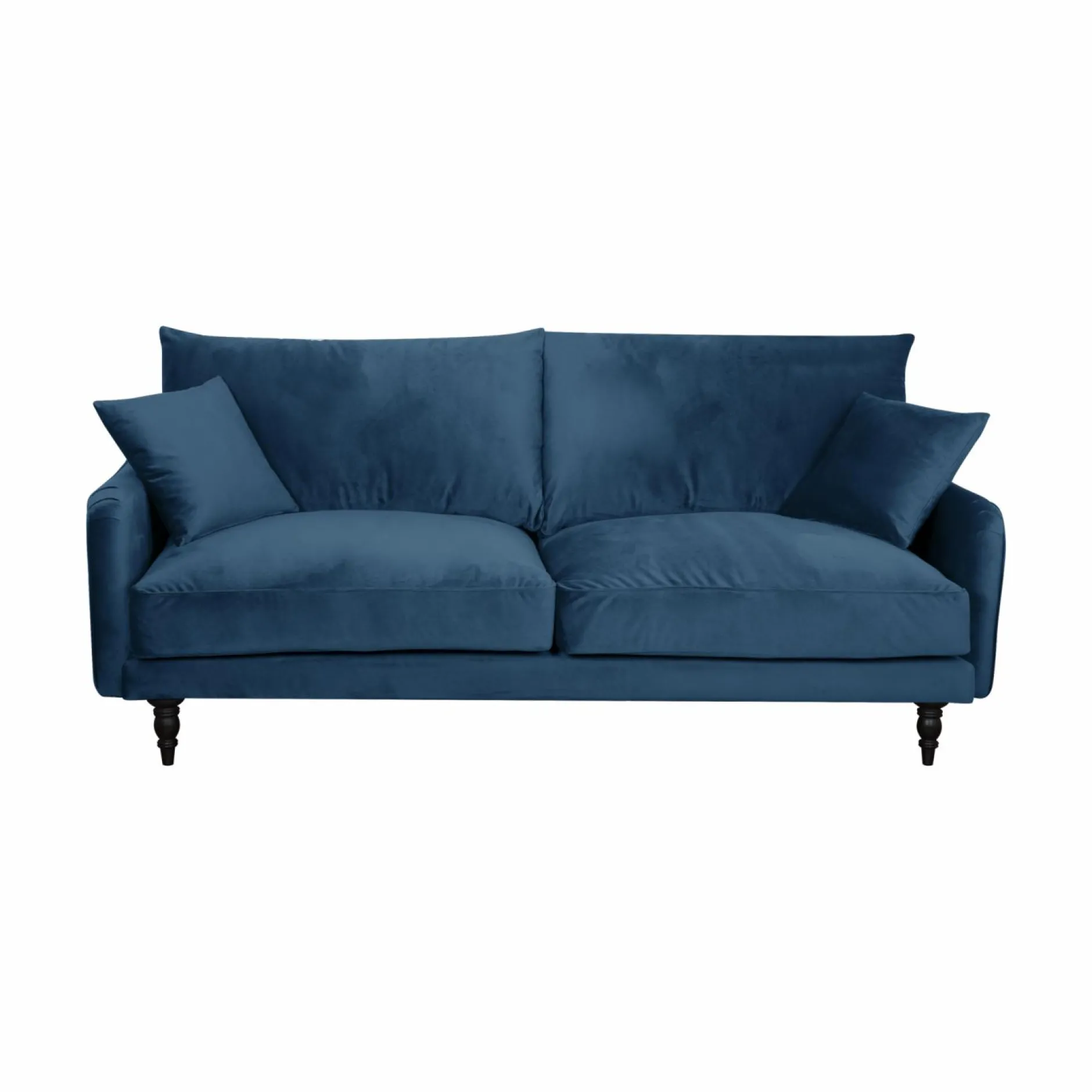 Canapés Droits|Canapés Fixes>Camif Canapé velours Olie - - 4 places Bleu