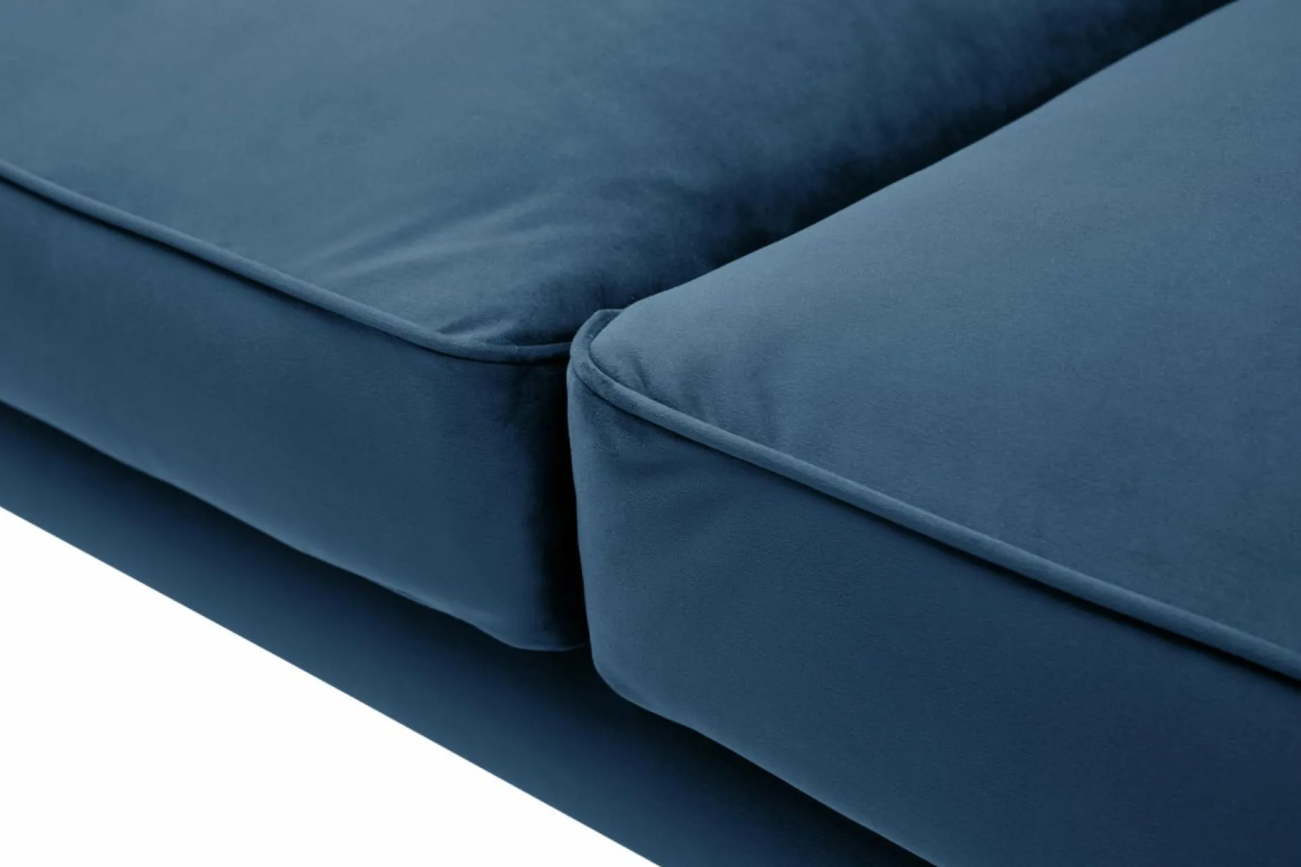 Canapés Droits|Canapés Fixes>Camif Canapé velours Olie - - 4 places Bleu