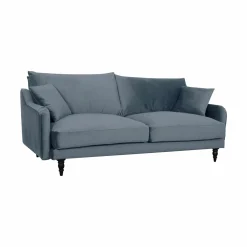 Canapés Droits|Canapés Fixes>Camif Canapé velours Olie - - 4 places Bleu gris