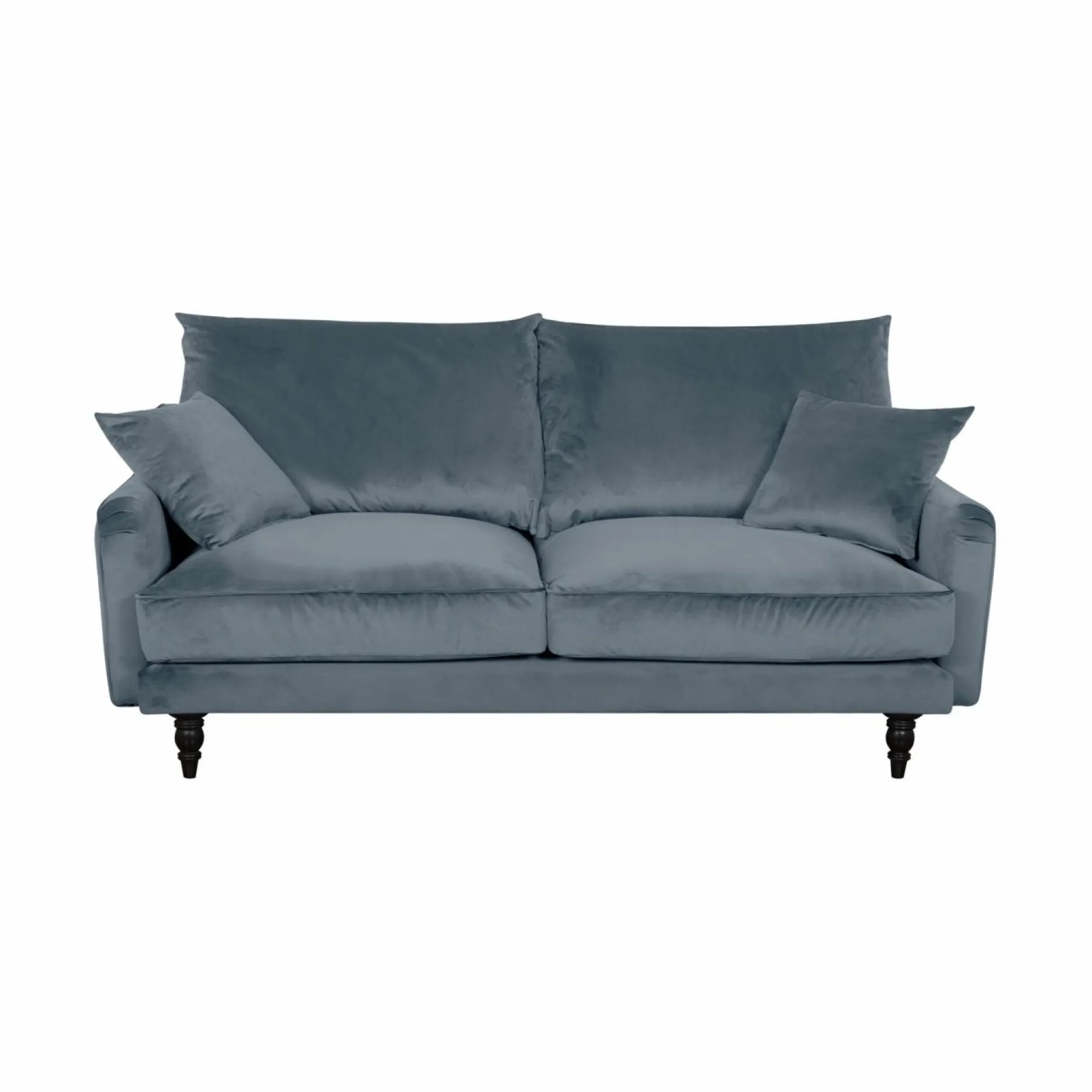 Canapés Droits|Canapés Fixes>Camif Canapé velours Olie - - 3 places Bleu gris