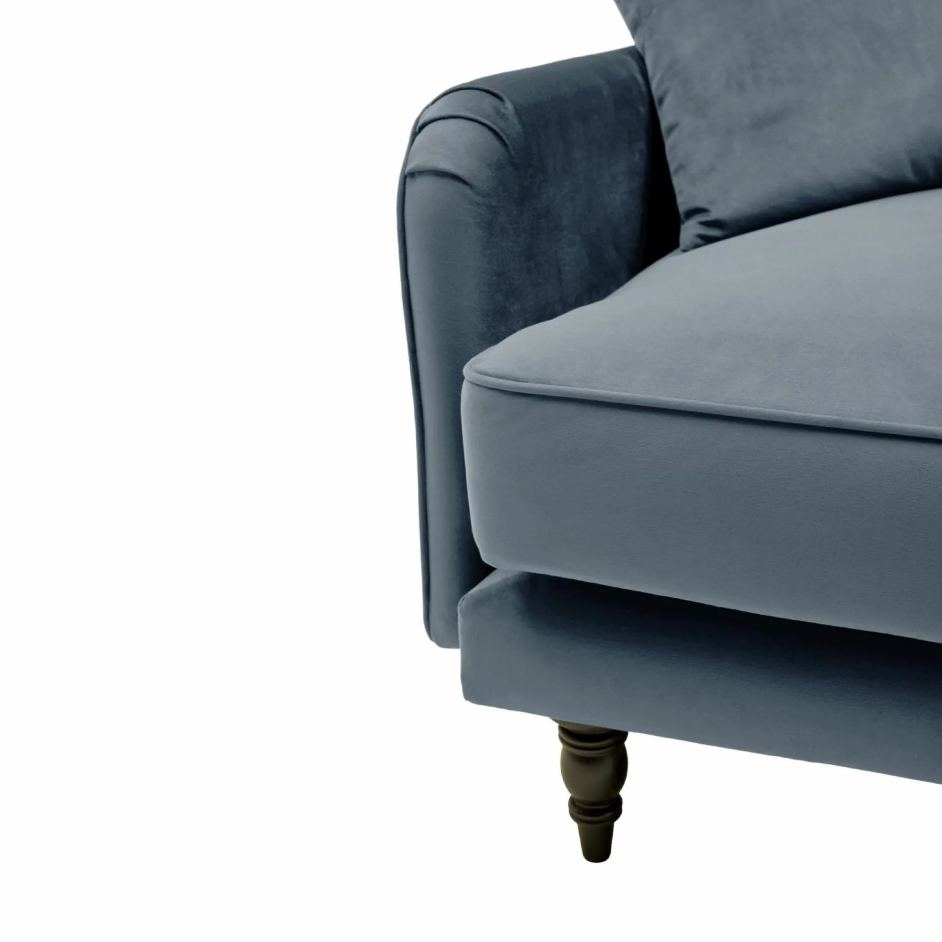 Canapés Droits|Canapés Fixes>Camif Canapé velours Olie - - 3 places Bleu gris