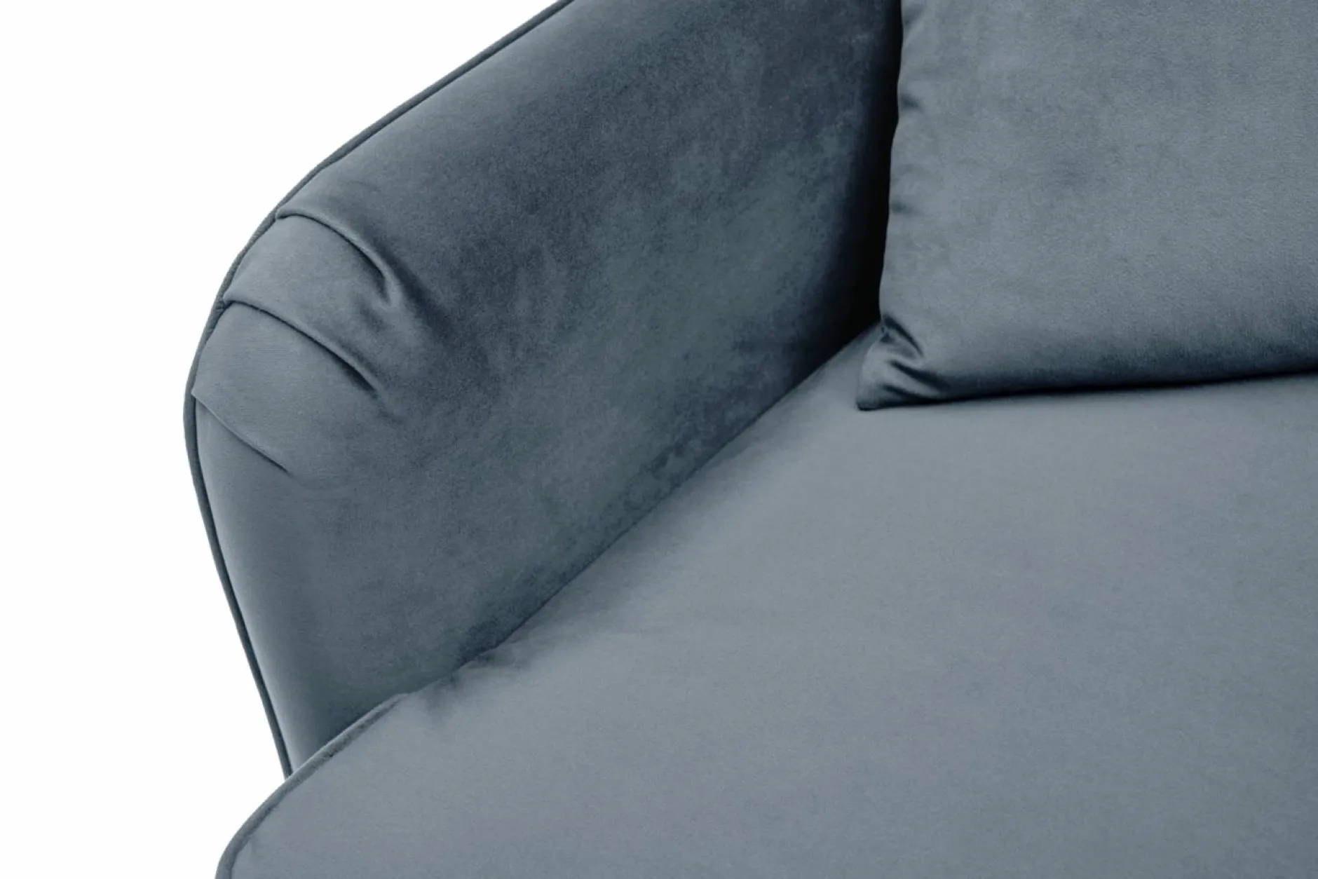 Canapés Droits|Canapés Fixes>Camif Canapé velours Olie - - 3 places Bleu gris